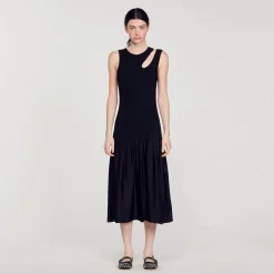 Femme SANDRO Robe Longue Bimatières