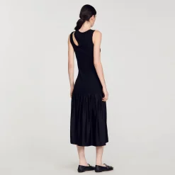 Femme SANDRO Robe Longue Bimatières