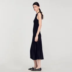 Femme SANDRO Robe Longue Bimatières