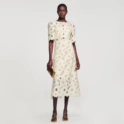 Femme SANDRO Robe Longue Brodée