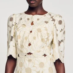Femme SANDRO Robe Longue Brodée