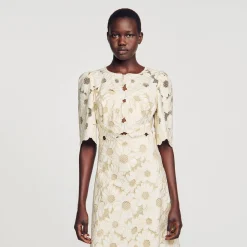 Femme SANDRO Robe Longue Brodée
