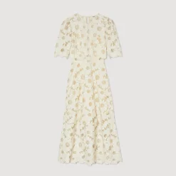 Femme SANDRO Robe Longue Brodée