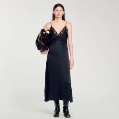 Femme SANDRO Robe Longue Dentelle