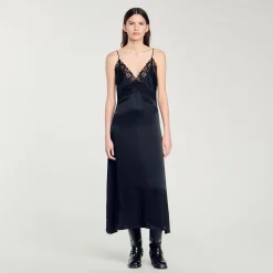 Femme SANDRO Robe Longue Dentelle