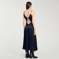 Femme SANDRO Robe Longue Dentelle
