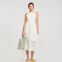 Femme SANDRO Robe Longue En Lin