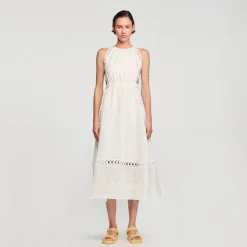 Femme SANDRO Robe Longue En Lin