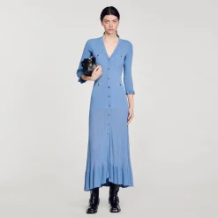 Femme SANDRO Robe Longue En Maille