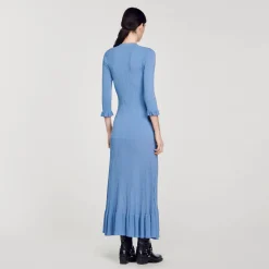Femme SANDRO Robe Longue En Maille