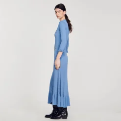 Femme SANDRO Robe Longue En Maille
