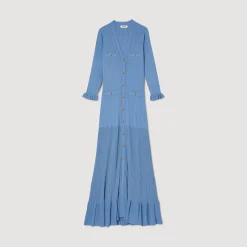Femme SANDRO Robe Longue En Maille
