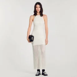 Femme SANDRO Robe Longue En Maille