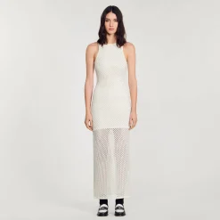 Femme SANDRO Robe Longue En Maille