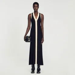 Femme SANDRO Robe Longue En Maille