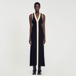 Femme SANDRO Robe Longue En Maille
