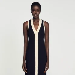 Femme SANDRO Robe Longue En Maille