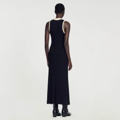 Femme SANDRO Robe Longue En Maille