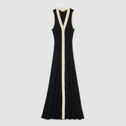 Femme SANDRO Robe Longue En Maille
