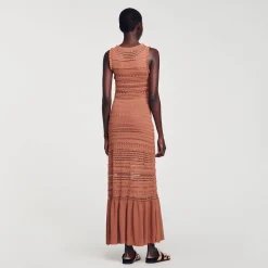 Femme SANDRO Robe Longue En Maille