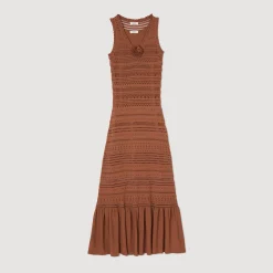 Femme SANDRO Robe Longue En Maille