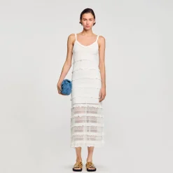 Femme SANDRO Robe Longue En Maille