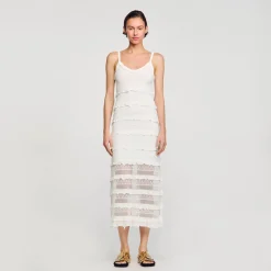 Femme SANDRO Robe Longue En Maille
