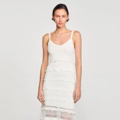 Femme SANDRO Robe Longue En Maille