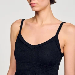 Femme SANDRO Robe Longue En Maille