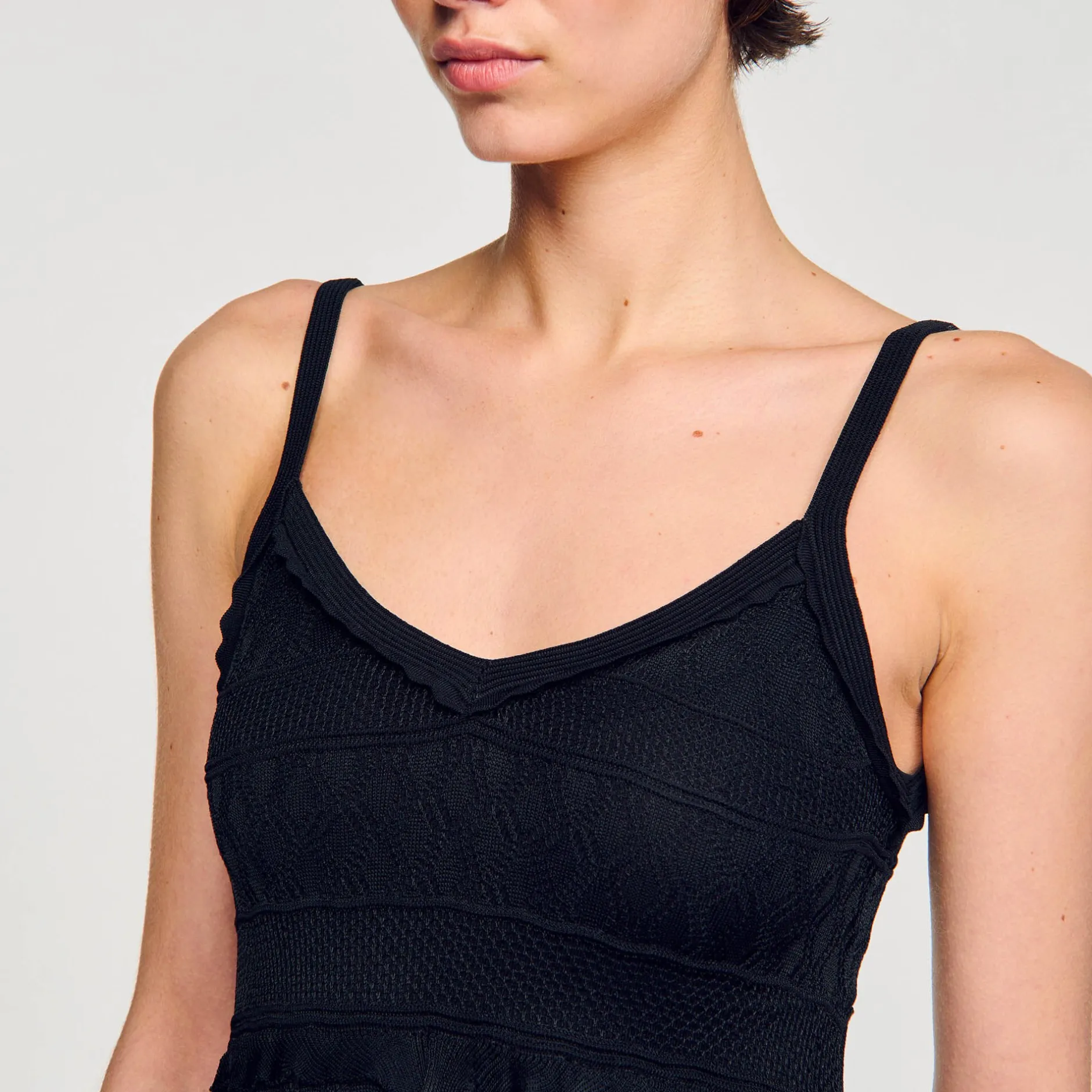 Femme SANDRO Robe Longue En Maille