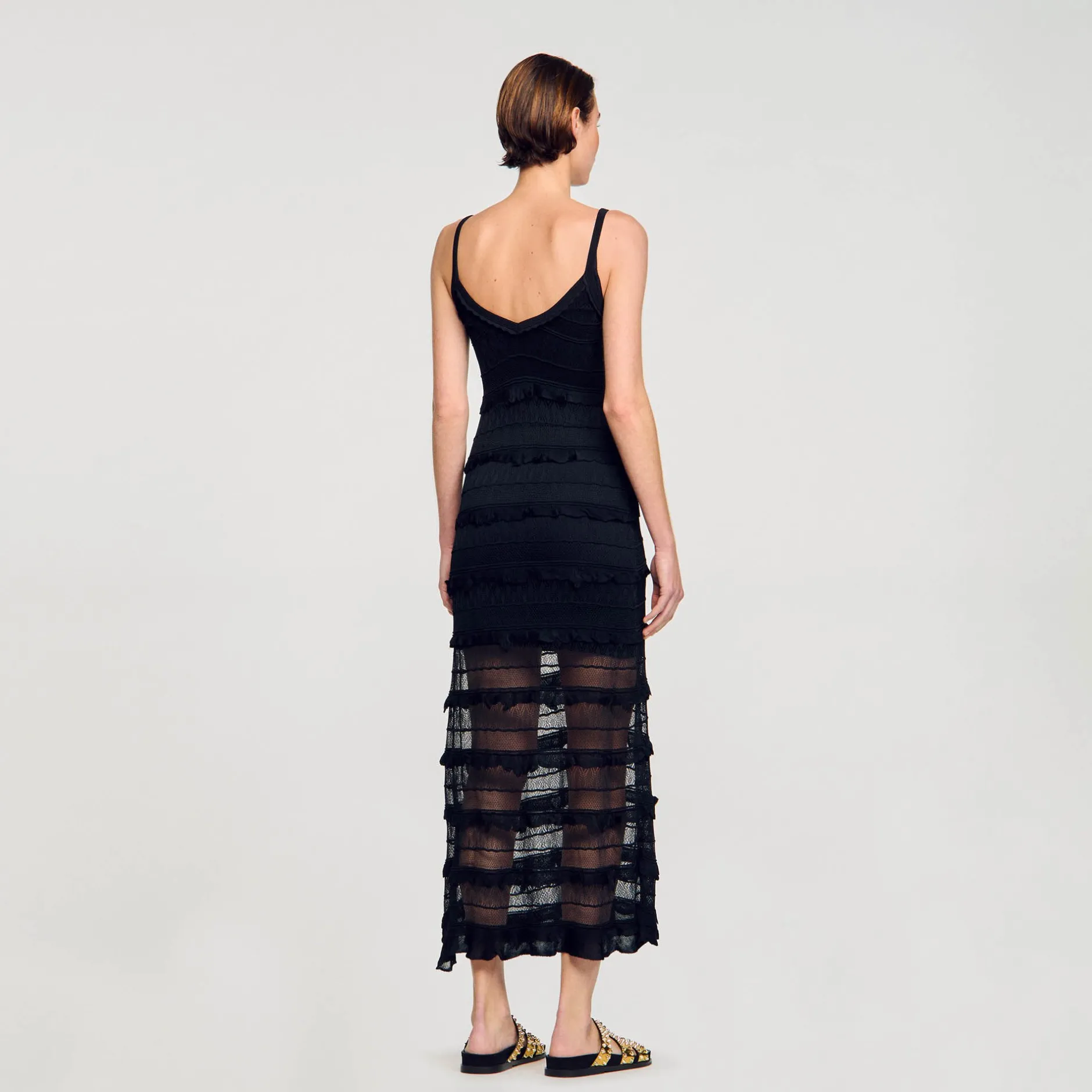 Femme SANDRO Robe Longue En Maille