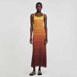 Femme SANDRO Robe Longue En Maille