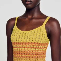 Femme SANDRO Robe Longue En Maille