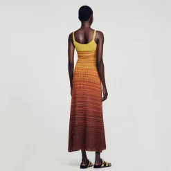 Femme SANDRO Robe Longue En Maille