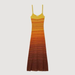 Femme SANDRO Robe Longue En Maille