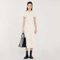 Femme SANDRO Robe Longue En Maille