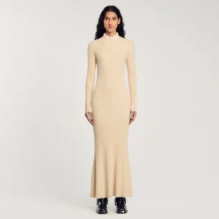 Femme SANDRO Robe Longue En Maille