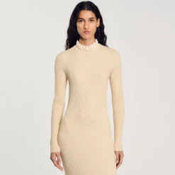 Femme SANDRO Robe Longue En Maille