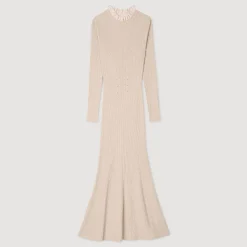 Femme SANDRO Robe Longue En Maille