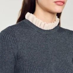 Femme SANDRO Robe Longue En Maille