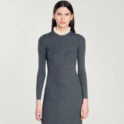 Femme SANDRO Robe Longue En Maille
