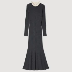 Femme SANDRO Robe Longue En Maille
