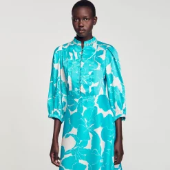 Femme SANDRO Robe Longue Fluide à Imprimé Fleuri