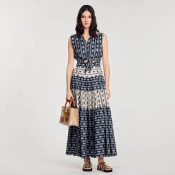 Femme SANDRO Robe Longue Imprimé Paisley