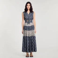 Femme SANDRO Robe Longue Imprimé Paisley