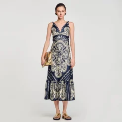 Femme SANDRO Robe Longue Imprimée