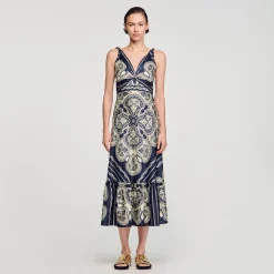 Femme SANDRO Robe Longue Imprimée
