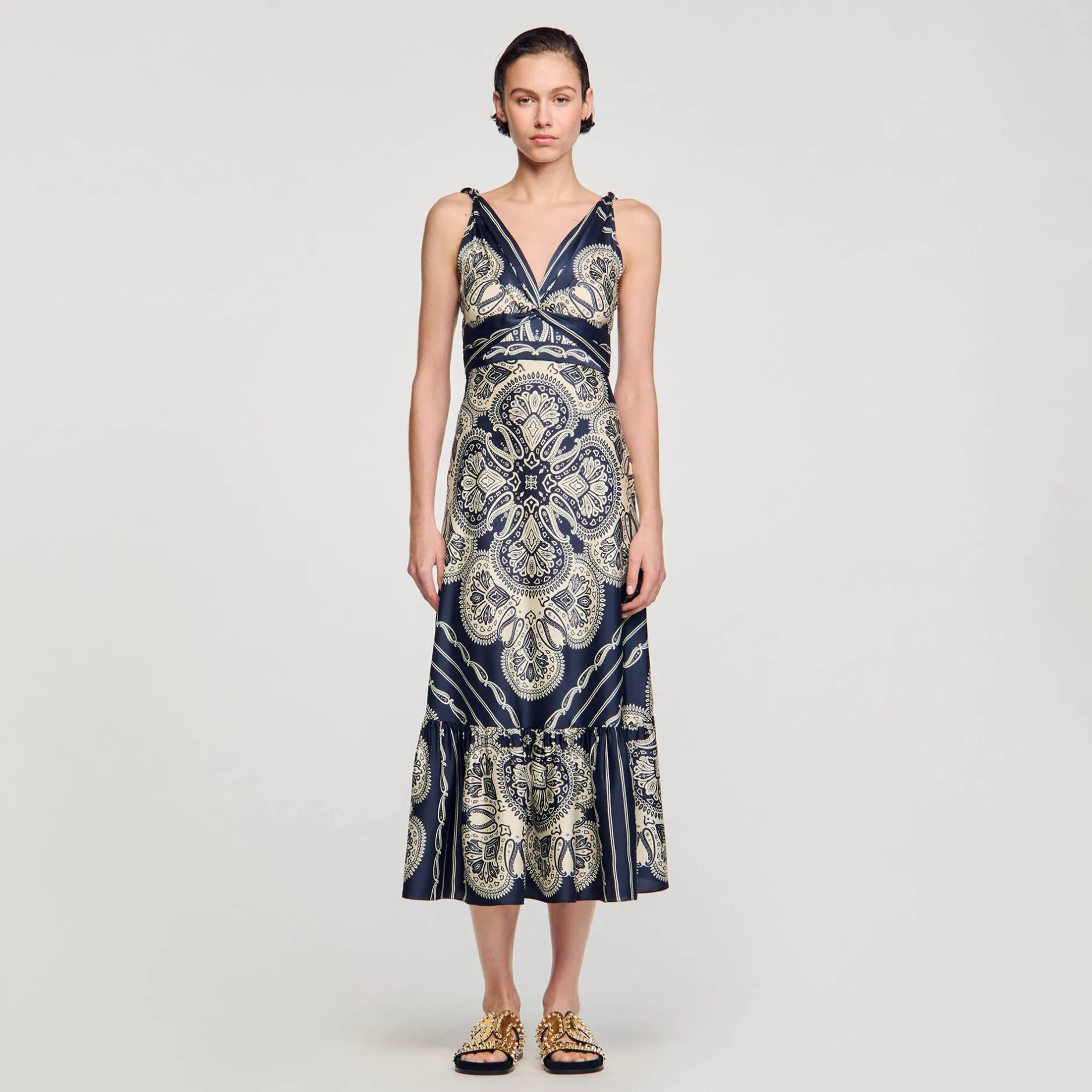 Femme SANDRO Robe Longue Imprimée
