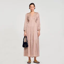 Femme SANDRO Robe Longue Imprimée