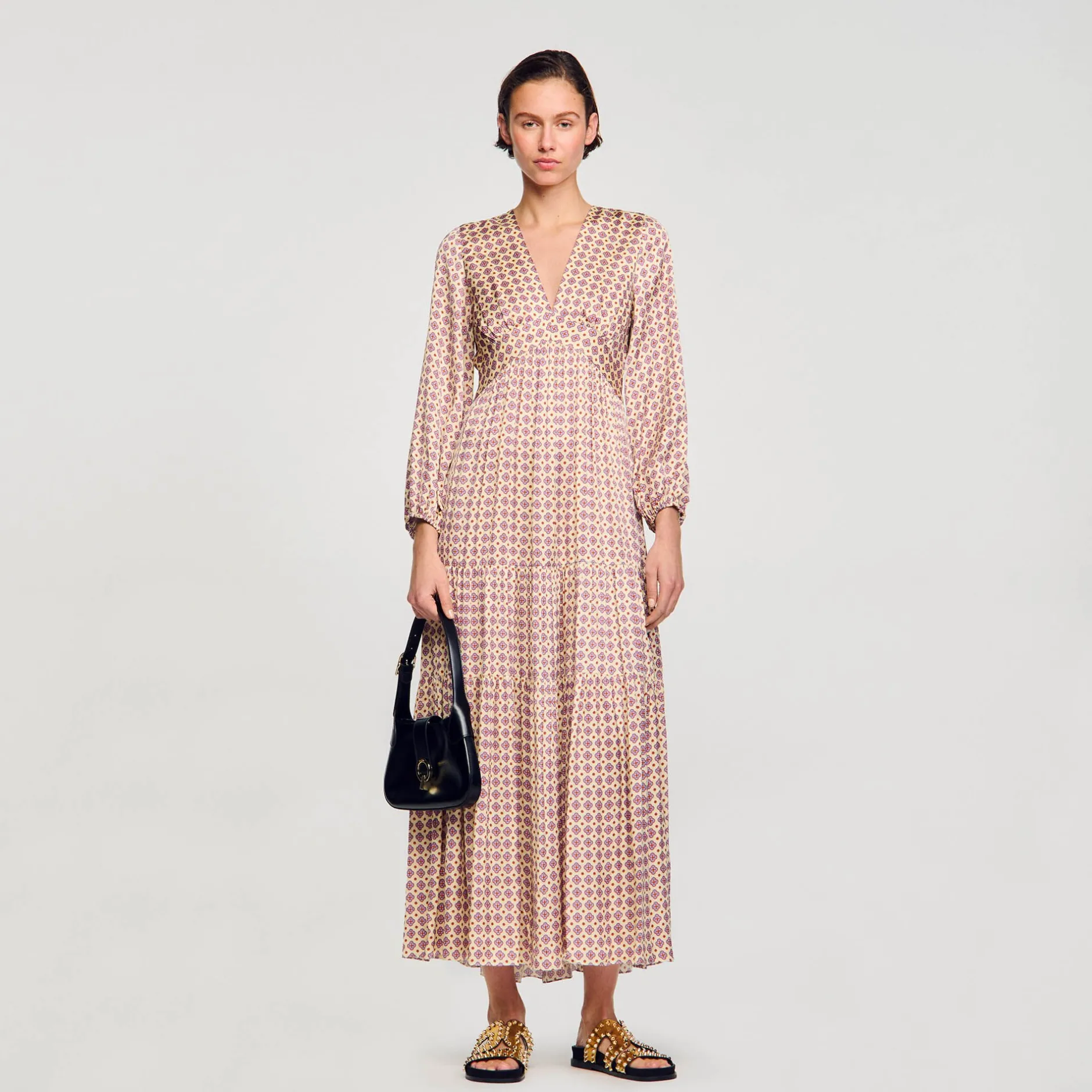 Femme SANDRO Robe Longue Imprimée
